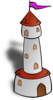 Rpg Map Round Tower With Flag Symbol Clip Art